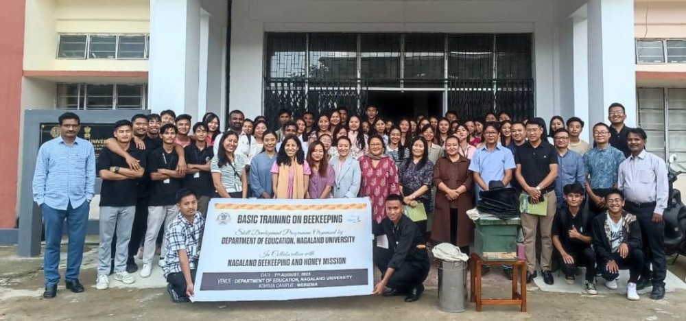 Basic training in beekeeping was organised by Department of Education, Nagaland University, Kohima Campus, in collaboration with Nagaland Beekeeping and Honey Mission on August 7.